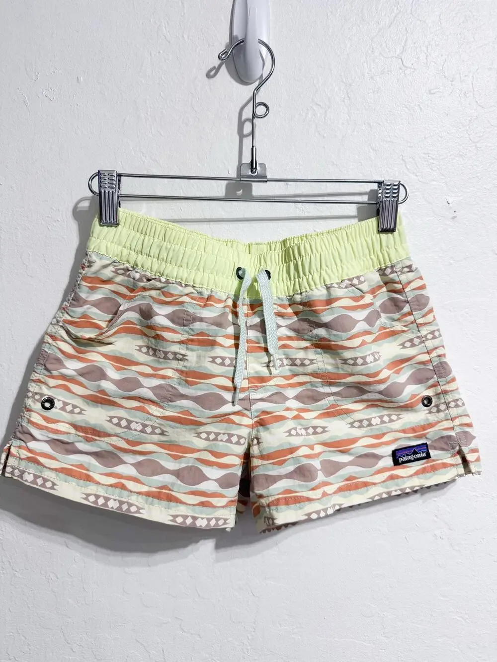 Patagonia Board Baggie Girl L Bottom Shorts Costa Rica Drawstring Yellow Swim